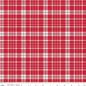 American Beauty Plaid Red Yardage for RBD-C14443-RED - PRICE PER 1/2 YARD