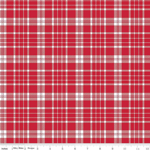 American Beauty Plaid Red Yardage for RBD-C14443-RED - PRICE PER 1/2 YARD