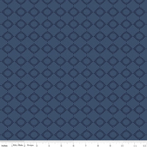 American Beauty Burst Navy Yardage for RBD-C14445 NAVY - PRICE PER 1/2 YARD