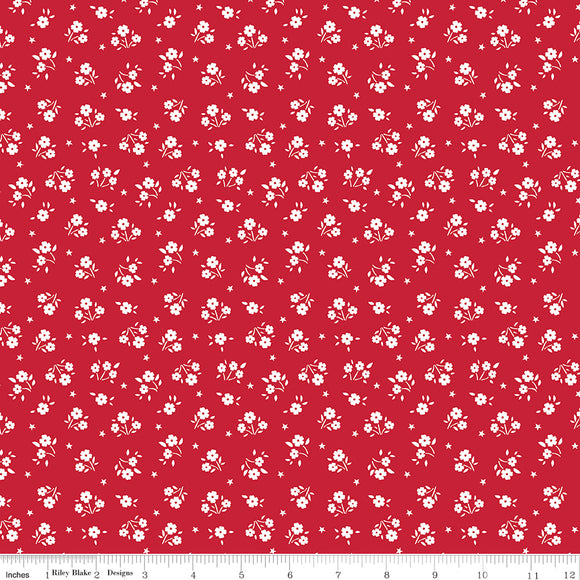American Beauty Ditsy Red Yardage for RBD-C14446 RED - PRICE PER 1/2 YARD