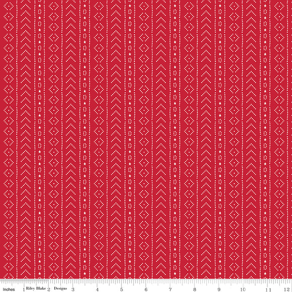 American Beauty Stripe Red Yardage for RBD-C14447 RED - PRICE PER 1/2 YARD
