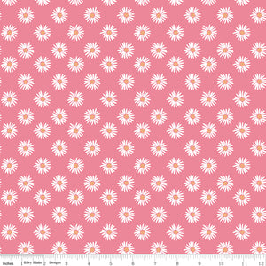 Flora No. 6 Daisies Pink Yardage for RBD-C14461-PINK- PRICE PER 1/2 YARD