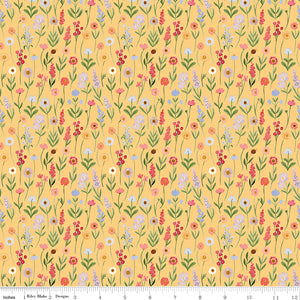 Flora No. 6 Stems Yellow Yardage for RBD-C14462-YELLOW - PRICE PER 1/2 YARD