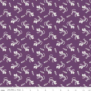 Beggar's Night Cats Purple Ydg for RBD C14501 PURPLE - PRICE PER 1/2 YARD