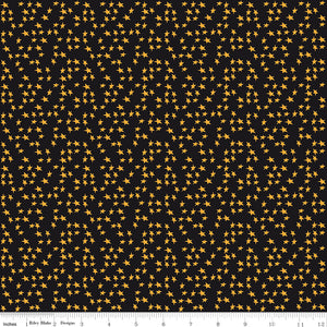 Beggar's Night Stars Black Ydg for RBD C14504 BLACK - PRICE PER 1/2 YARD