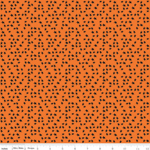 Beggar's Night Stars Orange Ydg for RBD C14504 ORANGE - PRICE PER 1/2 YARD