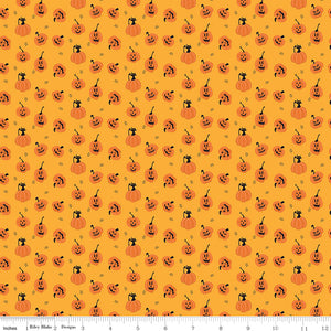 Beggar's Night Pumpkins Gold Ydg for RBD C14505 GOLD - PRICE PER 1/2 YARD