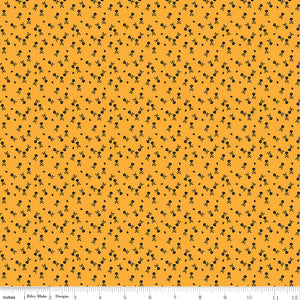 Beggar's Night Skulls Gold Ydg for RBD C14508 GOLD - PRICE PER 1/2 YARD