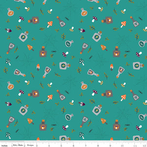 Little Witch Potions Light Teal Ydg for RBD C14562 LIGHT TEAL - PRICE PER 1/2 YARD