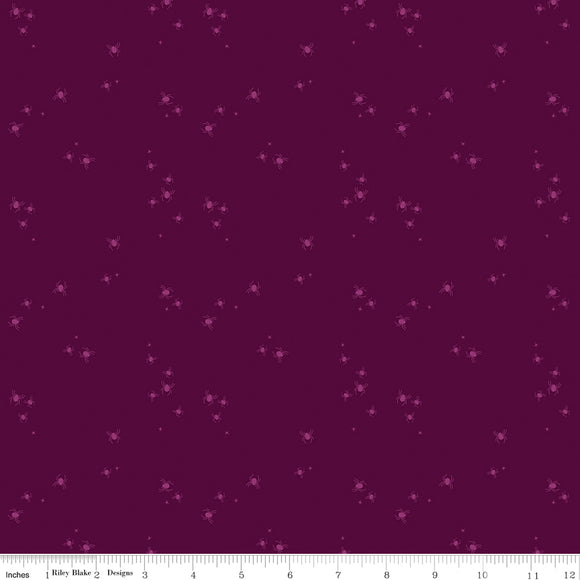 Little Witch Spider Dots Purple Ydg for RBD C14566 PURPLE- PRICE PER 1/2 YARD