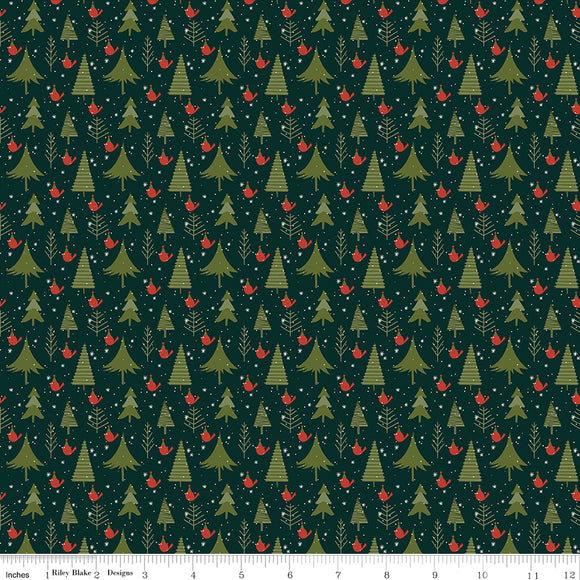 Christmas Is in Town Trees Forest Ydg for RBD C14744 FOREST - PRICE PER 1/2 YARD