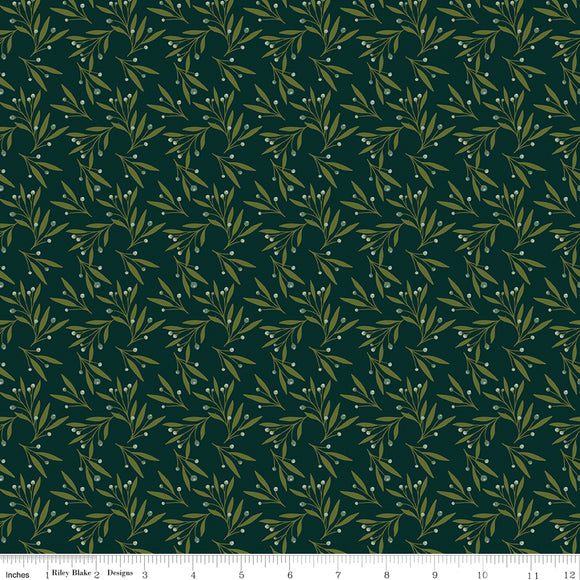 Christmas Is in Town Mistletoe Forest Ydg for RBD C14745 FOREST - PRICE PER 1/2 YARD