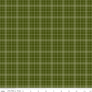 Christmas Is in Town Plaid Green Ydg for RBD C14746 GREEN - PRICE PER 1/2 YARD