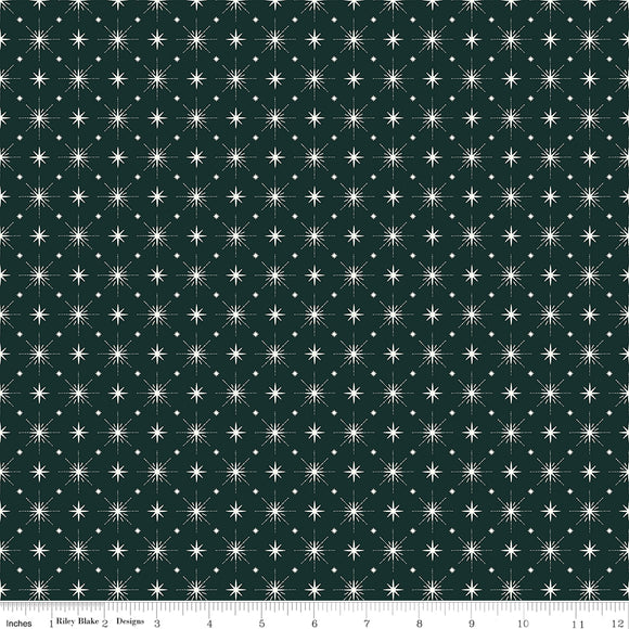 Christmas Is in Town Stars Forest Ydg for RBD C14747 FOREST - PRICE PER 1/2 YARD