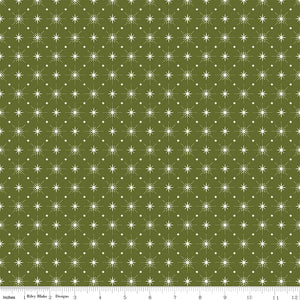 Christmas Is in Town Stars Green Ydg for RBD C14747 GREEN - PRICE PER 1/2 YARD