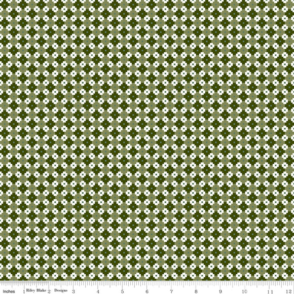 Christmas Is in Town Geo Green Ydg for RBD C14748 GREEN - PRICE PER 1/2 YARD