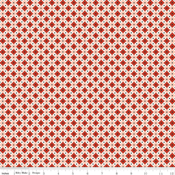 Christmas Is in Town Geo Red Ydg for RBD C14748 RED - PRICE PER 1/2 YARD