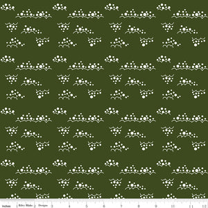 Christmas Is in Town Snowballs Dark Green Ydg for RBD C14749 DARK GREEN - PRICE PER 1/2 YARD