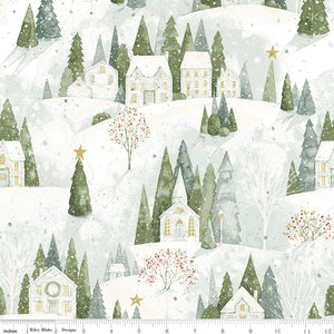 Magical Winterland Home Sweet Home Snow Ydg for RBD C14940 SNOW - PRICE PER 1/2 YARD