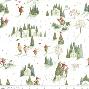 Magical Winterland Winter Scene Snow Ydg for RBD C14942 SNOW - PRICE PER 1/2 YARD