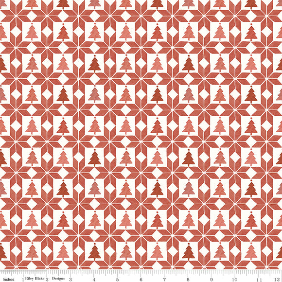 Magical Winterland Patchwork Barn Red Ydg for RBD C14946 BARNRED - PRICE PER 1/2 YARD