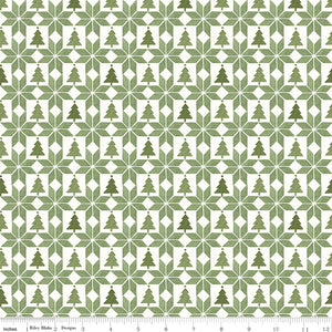 Magical Winterland Patchwork Green Ydg for RBD C14946 GREEN - PRICE PER 1/2 YARD