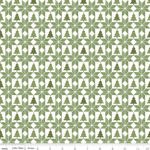 Magical Winterland Patchwork Green Ydg for RBD C14946 GREEN - PRICE PER 1/2 YARD