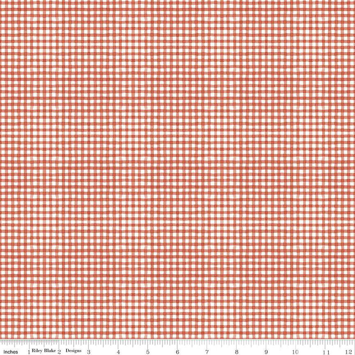 Magical Winterland Gingham Barn Red Ydg for RBD C14948 BARN RED - PRICE PER 1/2 YARD