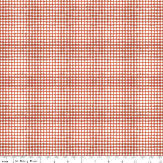 Magical Winterland Gingham Barn Red Ydg for RBD C14948 BARN RED - PRICE PER 1/2 YARD