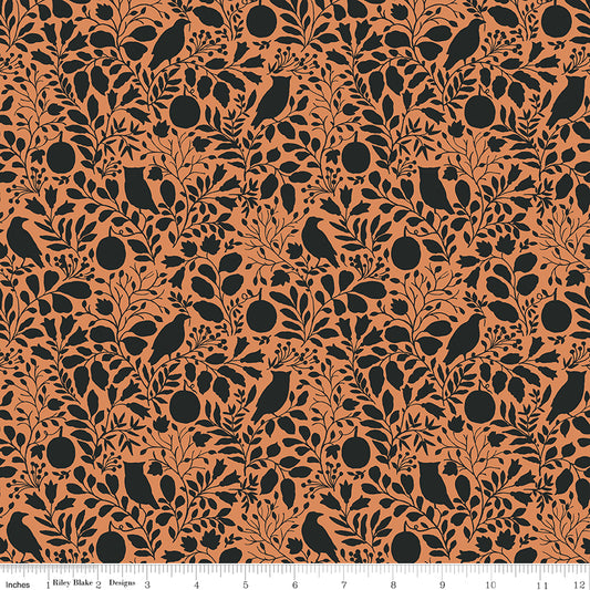 Trick or Treat Silhouette Orange Yardage for RBD - C15963 ORANGE - PRICE PER 1/2 YARD