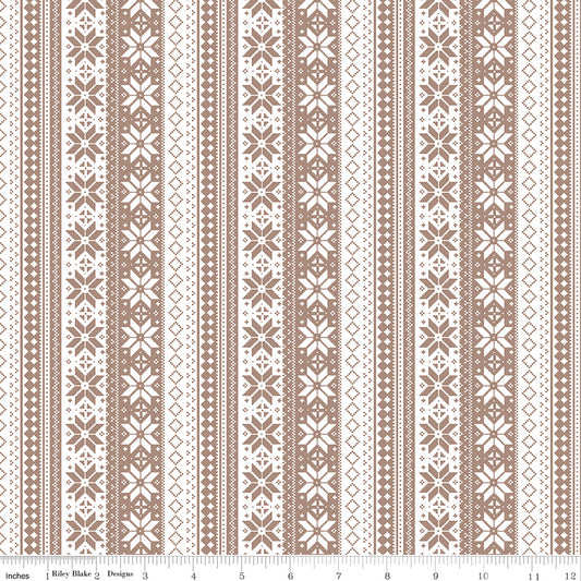 Winter Magic Sweater Stripe Tea Dye Yardage for RBD - C16364 TEADYE - PRICE PER 1/2 YARD
