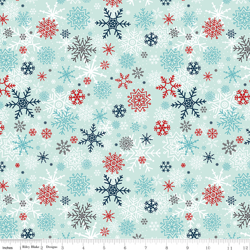 A Perfect Winter Snowflakes Powder Yardage for Riley Blake Designs-C17992-POWDER- PRICE PER 1/2 YARD