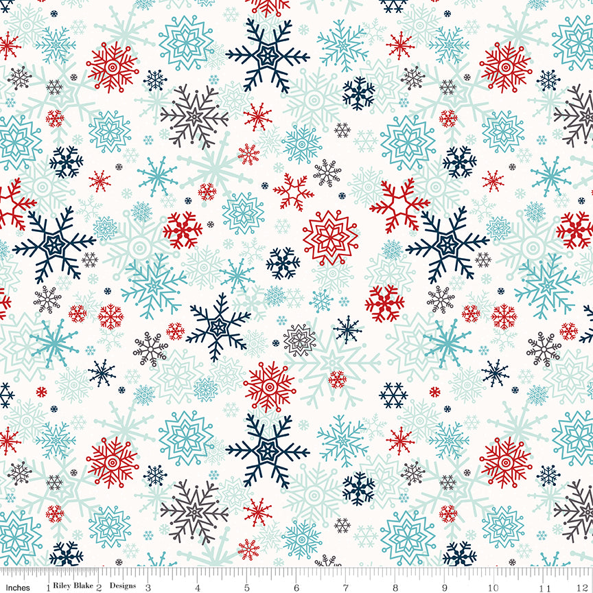 A Perfect Winter Snowflakes White Yardage for Riley Blake Designs-C17992-WHITE- PRICE PER 1/2 YARD
