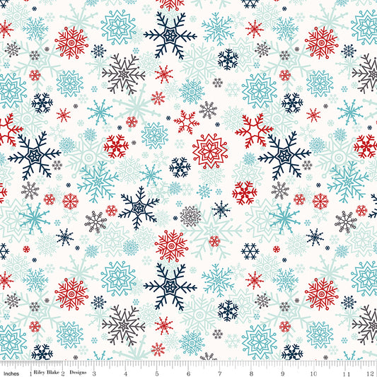 A Perfect Winter Snowflakes White Yardage for Riley Blake Designs-C17992-WHITE- PRICE PER 1/2 YARD
