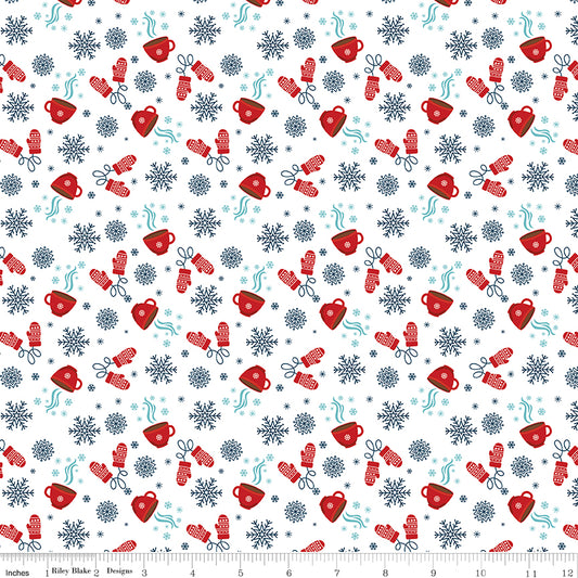 A Perfect Winter Cocoa White Yardage for Riley Blake Designs-C17994-WHITE- PRICE PER 1/2 YARD (Copy)