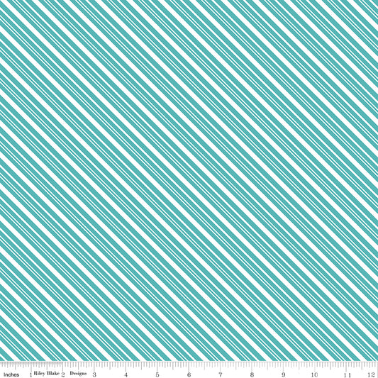 A Perfect Winter Stripes Blue Yardage for Riley Blake Designs-C17995-BLUE- PRICE PER 1/2 YARD
