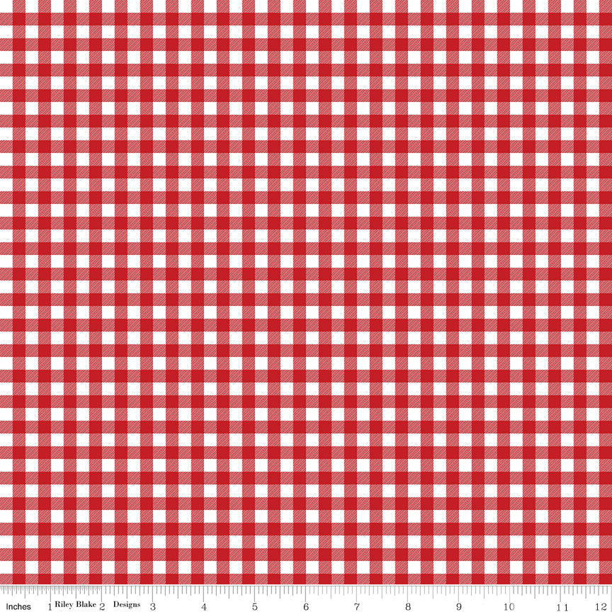 A Perfect Winter Plaid Red Yardage for Riley Blake Designs-C17996-RED- PRICE PER 1/2 YARD