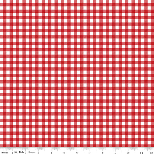 A Perfect Winter Plaid Red Yardage for Riley Blake Designs-C17996-RED- PRICE PER 1/2 YARD