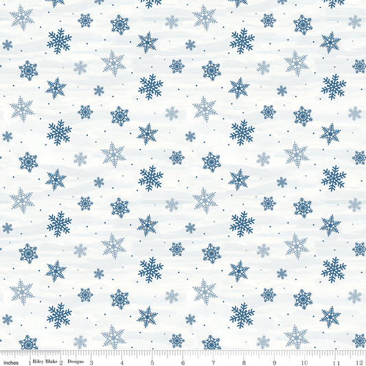 Covered Bridges in Winter Snowflakes Snow Yardage for Riley Blake Designs-C18002-SNOW - PRICE PER 1/2 YARD