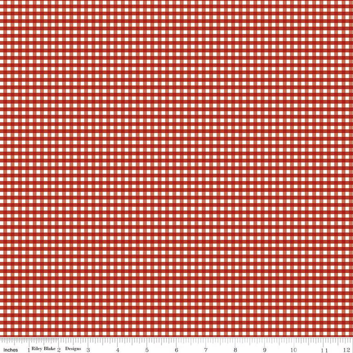 Gingham Barn Red 1/8 inch Small Yardage by RBD C440-BARNRED - PRICE PER 1/2 YARD