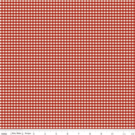 Gingham Barn Red 1/8 inch Small Yardage by RBD C440-BARNRED - PRICE PER 1/2 YARD