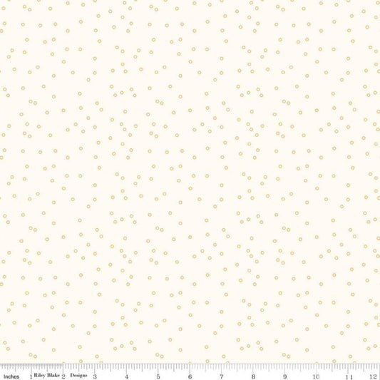 Bee Backgrounds Tiny Circle Honey Yardage by Lori Holt for RBD-C6384 HONEY - PRICE PER 1/2 YARD