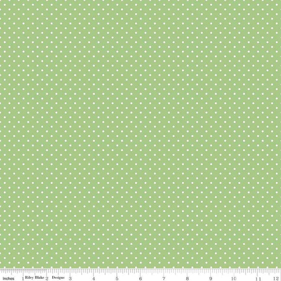 Swiss Dot Green Yardage by RBD for Riley Blake Designs C670-GREEN - PRICE PER 1/2 YARD Moo
