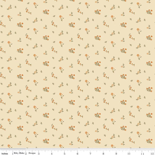 Bountiful Flower Toss Ivory Yardage by Sand Gervais for RBD-C17866-IVORY- PRICE PER 1/2 YARD