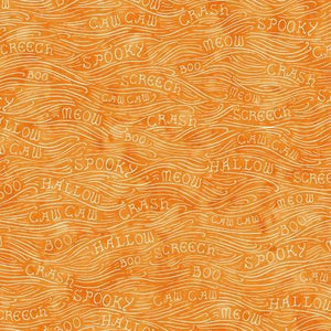 Spooky Hollow Spooky Sounds Orange Yardage for Maywood Studio MASD 10365-O - PRICE PER 1/2 YARD