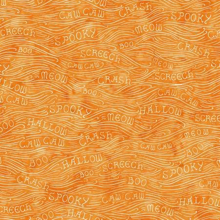 Spooky Hollow Spooky Sounds Orange Yardage for Maywood Studio MASD 10365-O - PRICE PER 1/2 YARD