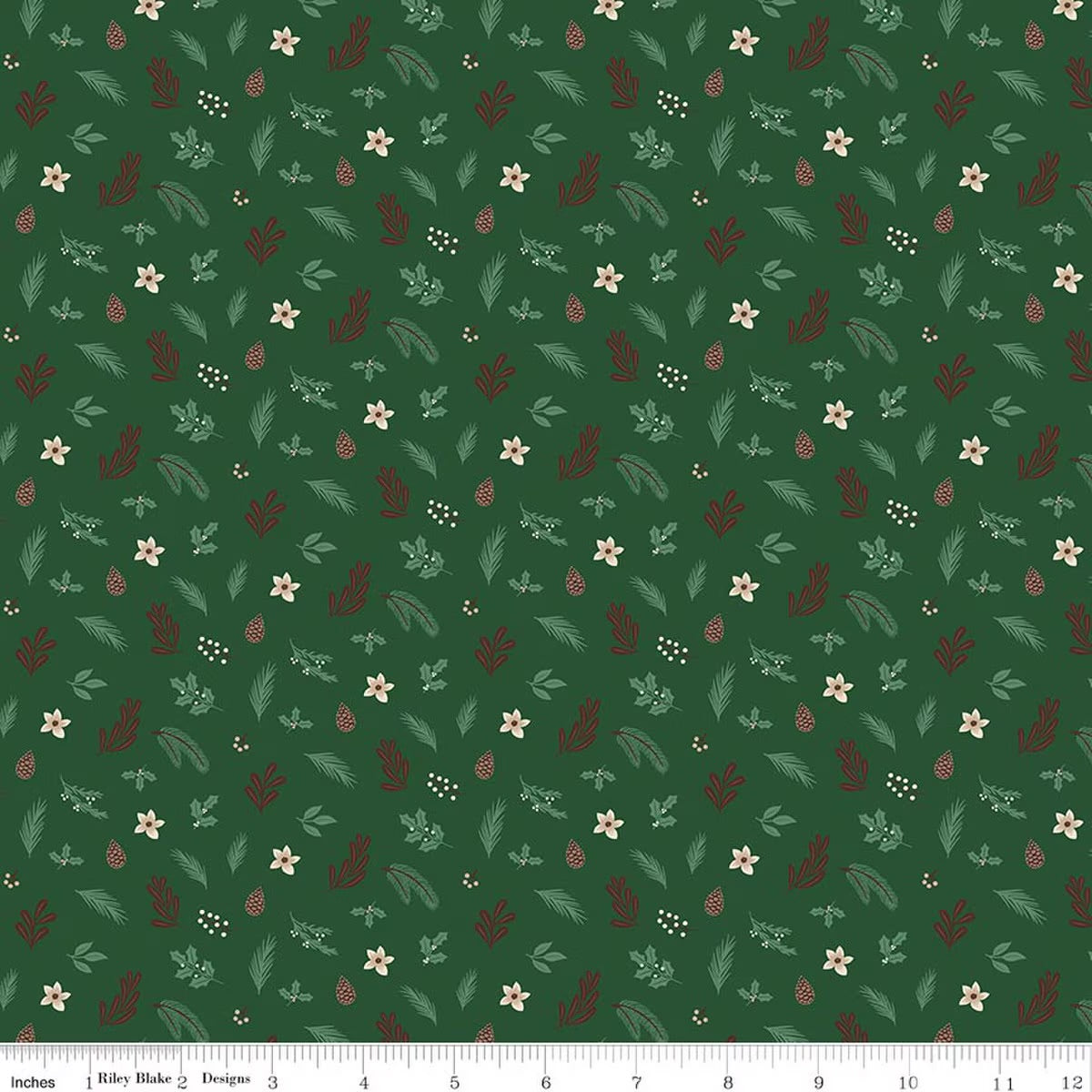 Christmas Time Foliage Forest Yardage by Dani Mogstad for RBD-C17823-FOREST - PRICE PER 1/2 YARD
