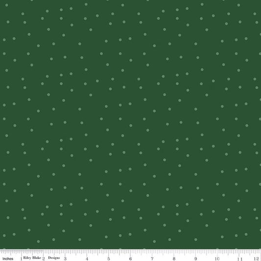 Christmas Time Dots Forest Yardage by Dani Mogstad for RBD-C17825-FOREST - PRICE PER 1/2 YARD
