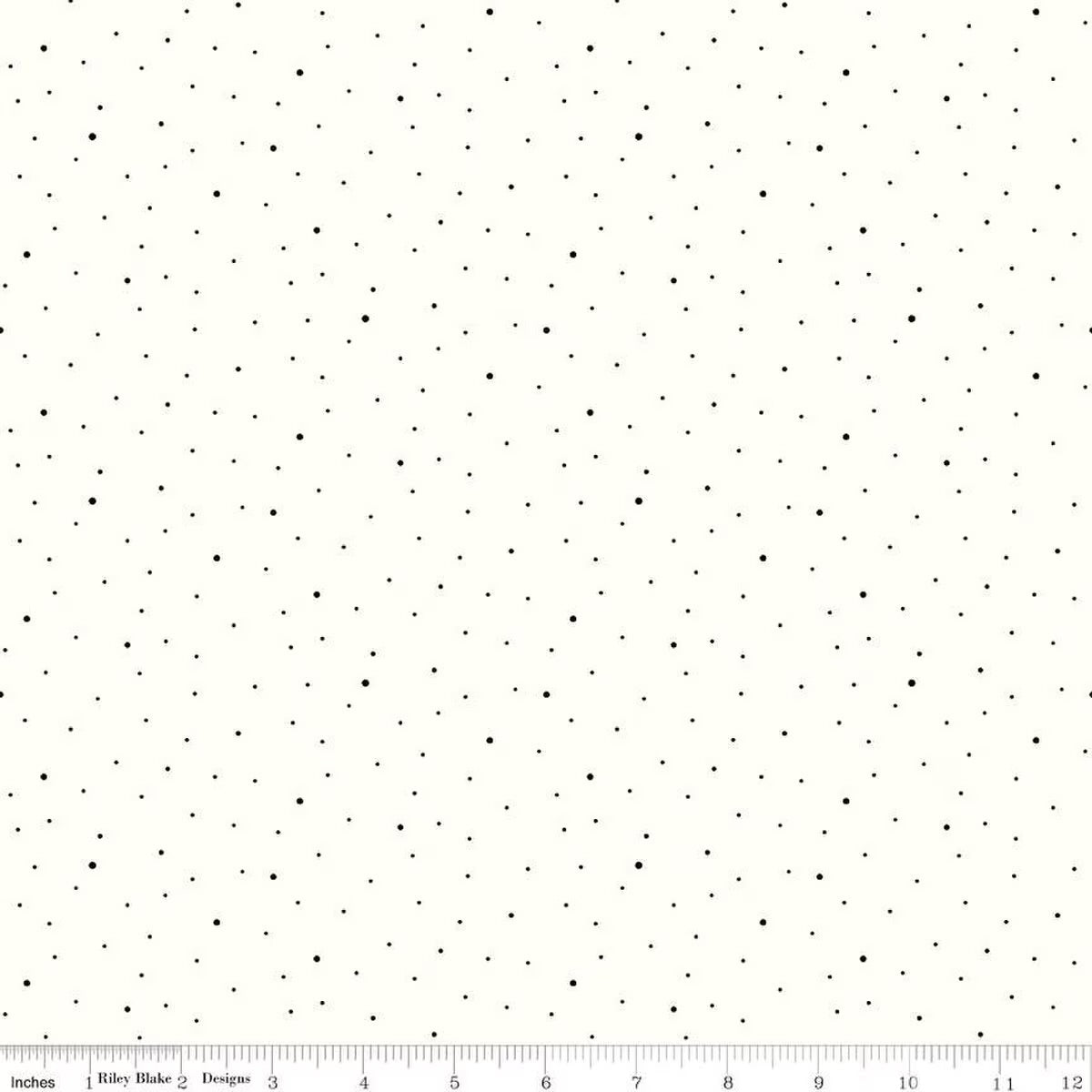 Dapple Dot On Off White Black Yardage for RBD- C645-BLACK - PRICE PER 1/2 YARD