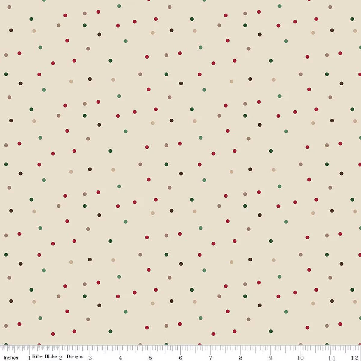 Christmas Time Dots Linen Yardage by Dani Mogstad for RBD-C17825-LINEN - PRICE PER 1/2 YARD